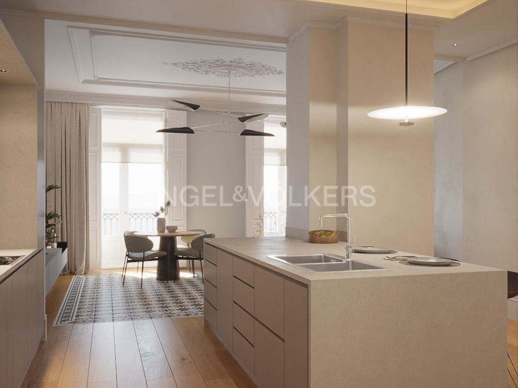 Kitchen of Apartment for sale in  Valencia Capital  with Air Conditioner and Heating