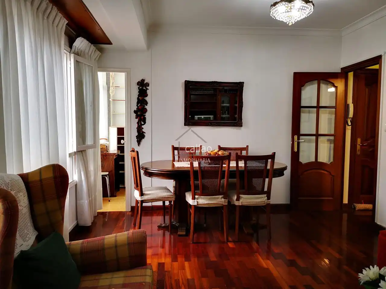 Dining room of Flat for rent in Ferrol  with Heating, Parquet flooring and Storage room