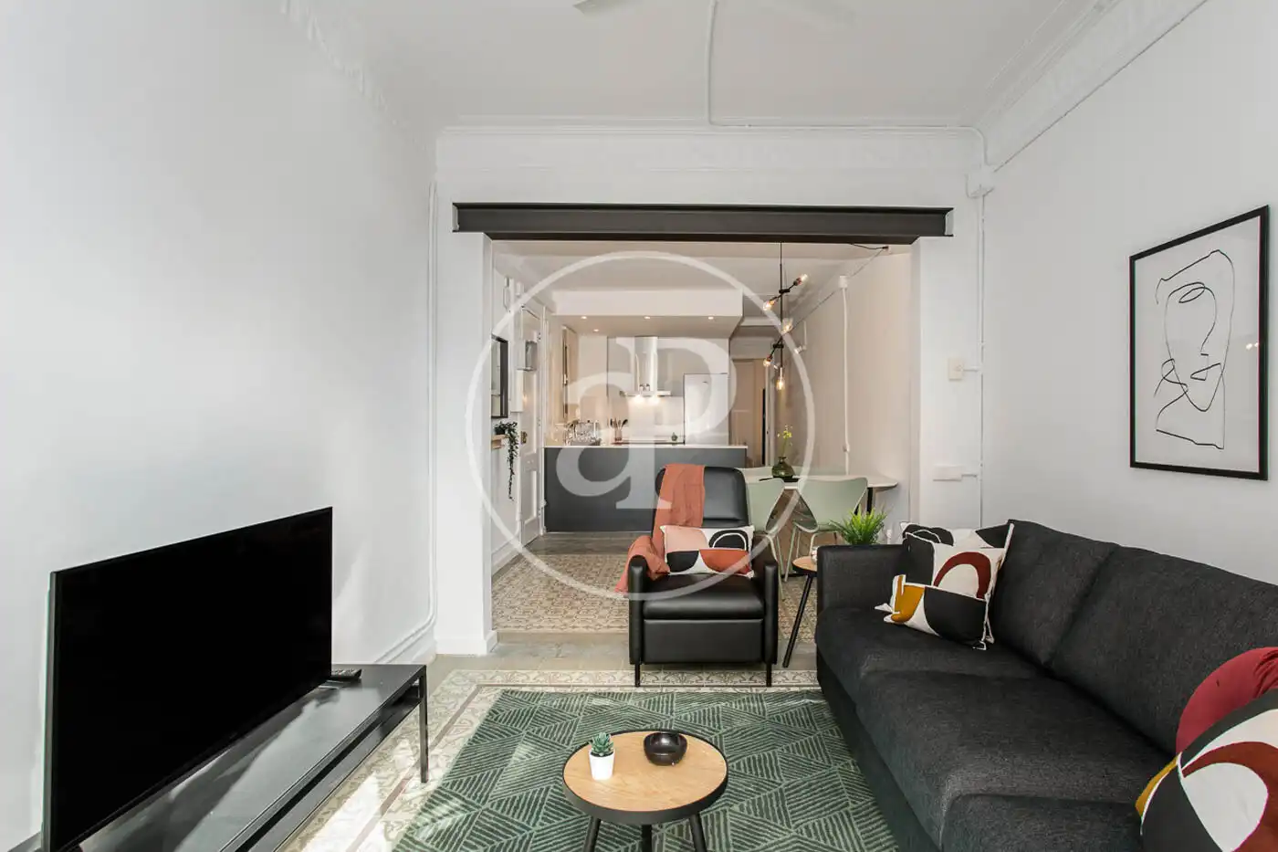 Wohnzimmer von Wohnung zum Verkauf in Barcelona mit Heizung, Terrasse und Möbliert
