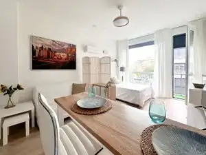 Schlafzimmer von Wohnung zur Miete in Madrid mit Klimaanlage, Heizung und Parkett