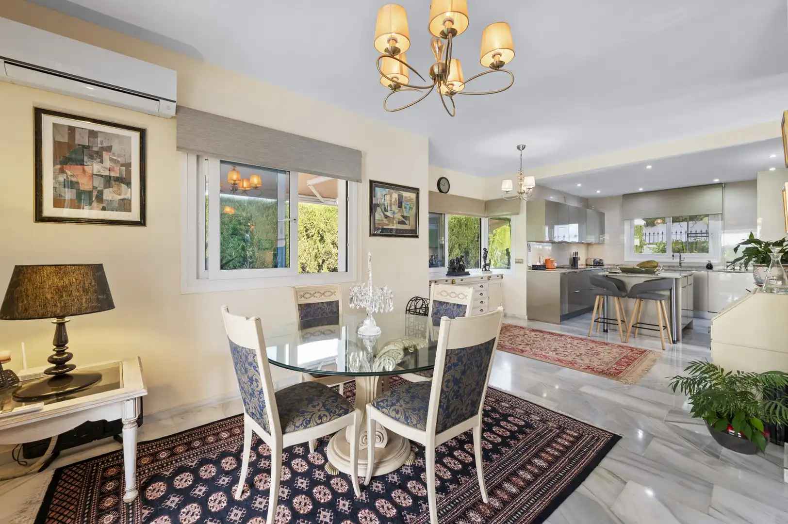 Comedor de Casa o chalet en venta en Mijas con Aire acondicionado, Jardín privado y Terraza