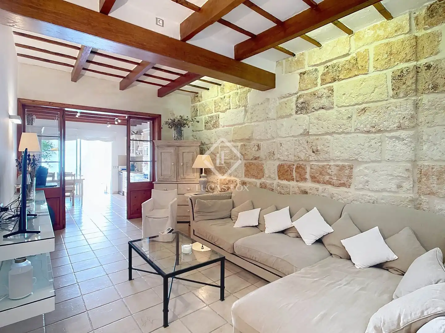 Wohnzimmer von Haus oder Chalet zum Verkauf in Ciutadella de Menorca mit Klimaanlage, Heizung und Privatgarten