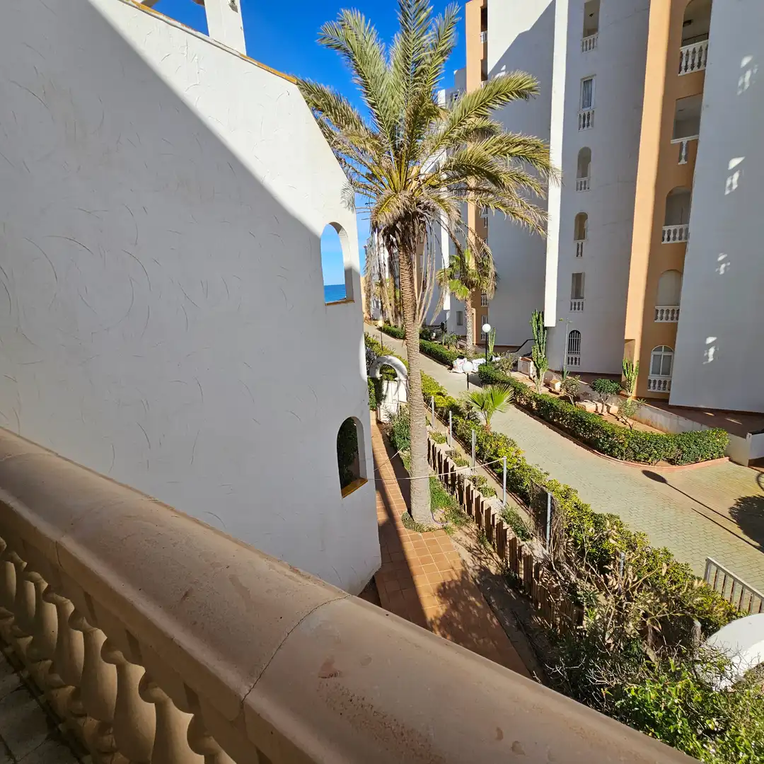 Vista exterior de Casa adosada en venda en La Manga del Mar Menor amb Jardí privat, Terrassa i Moblat