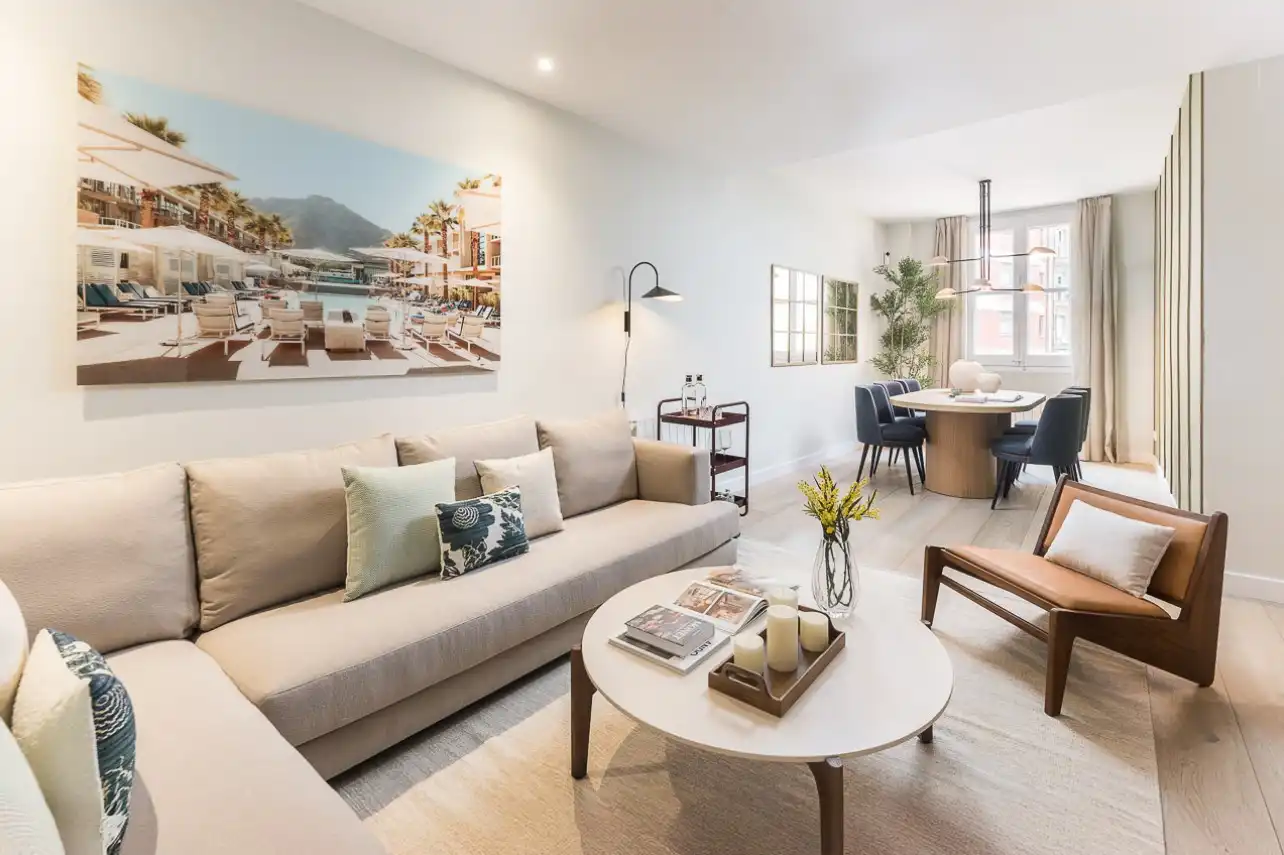 Sala d'estar de Apartament de lloguer en Barcelona amb Aire condicionat, Calefacció i Moblat