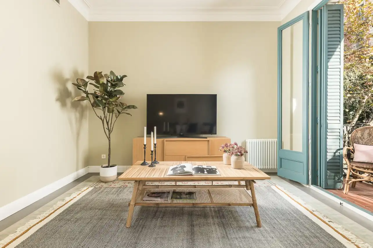 Sala de estar de Apartamento de alquiler en Barcelona con Aire acondicionado, Calefacción y Amueblado