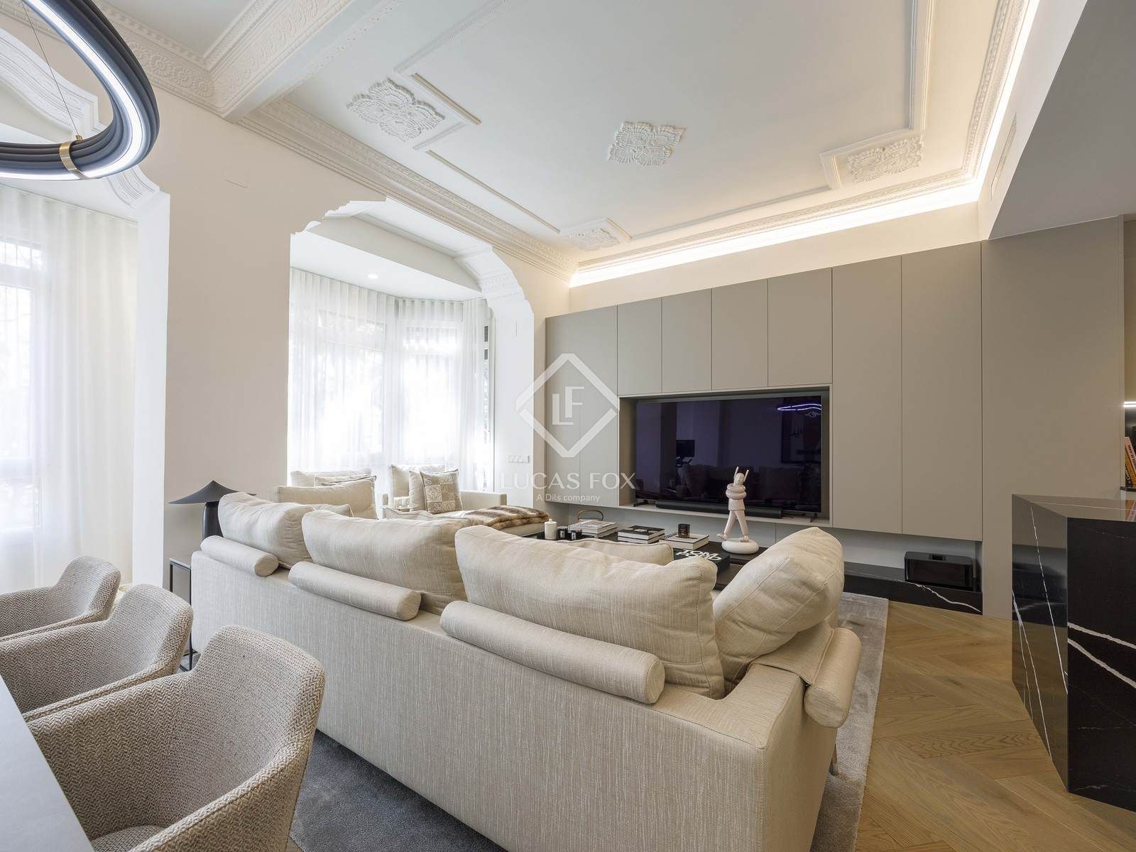 Sala d'estar de Pis de lloguer en  Valencia Capital amb Aire condicionat, Calefacció i Parquet