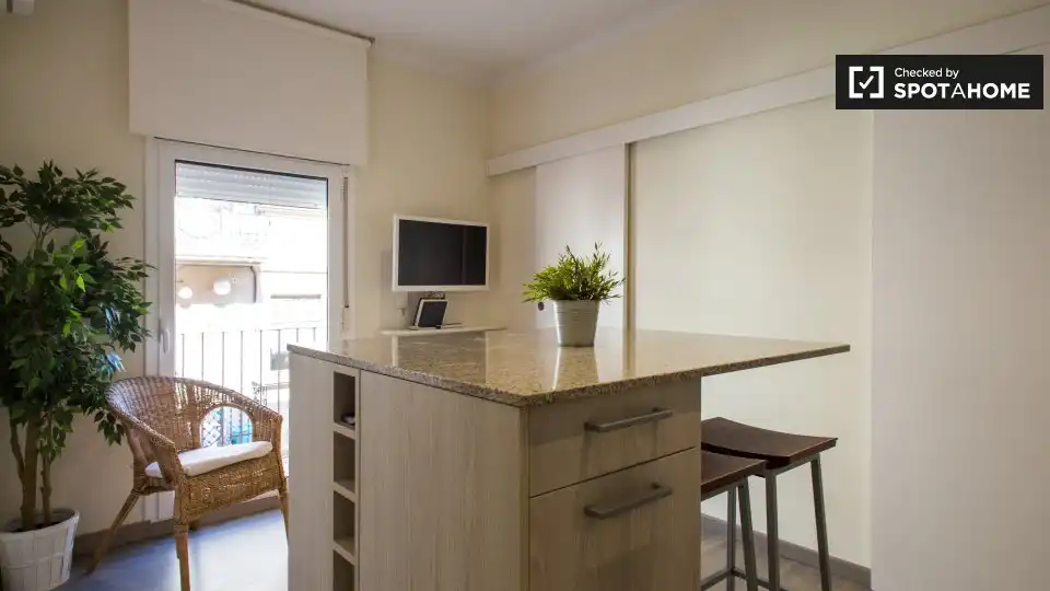 Cocina de Piso de alquiler en Barcelona con Aire acondicionado, Calefacción y Amueblado