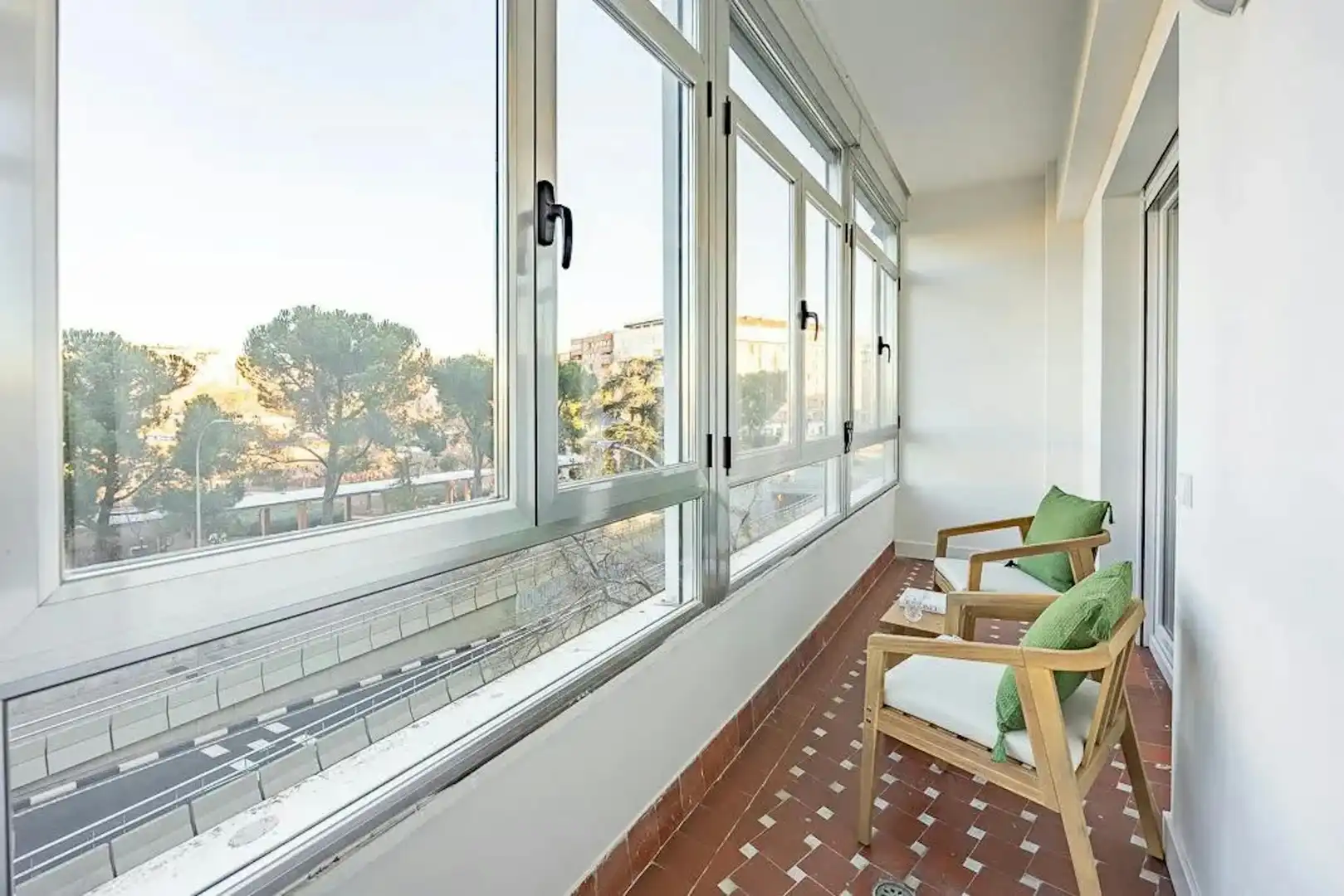 Balcony of Flat for rent in Madrid  with Air Conditioner, Furnished and Washing machine