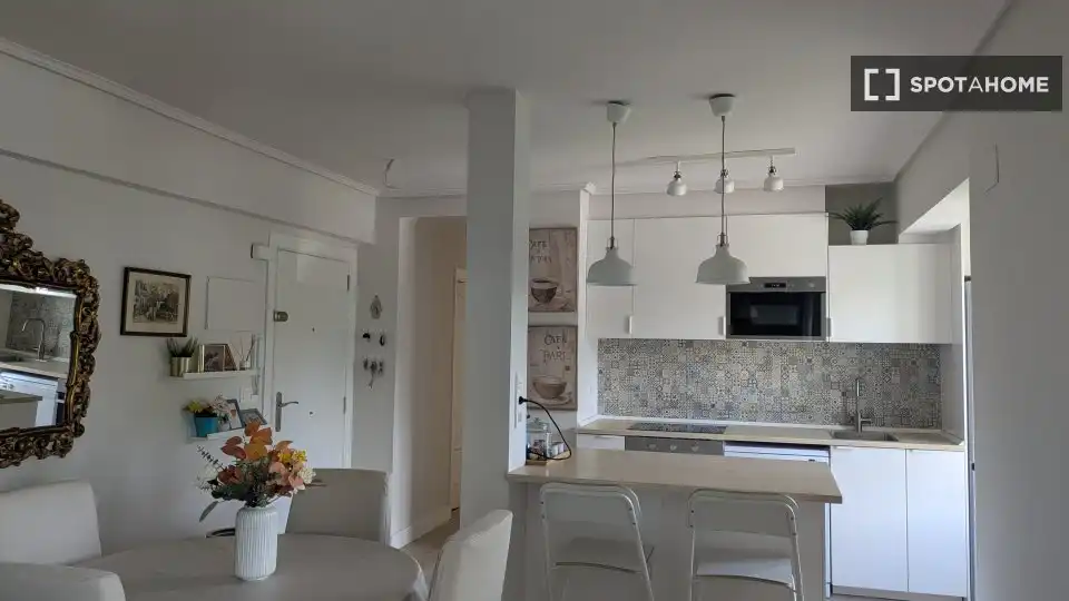 Cocina de Apartamento para compartir en Leioa con Aire acondicionado, Terraza y Amueblado