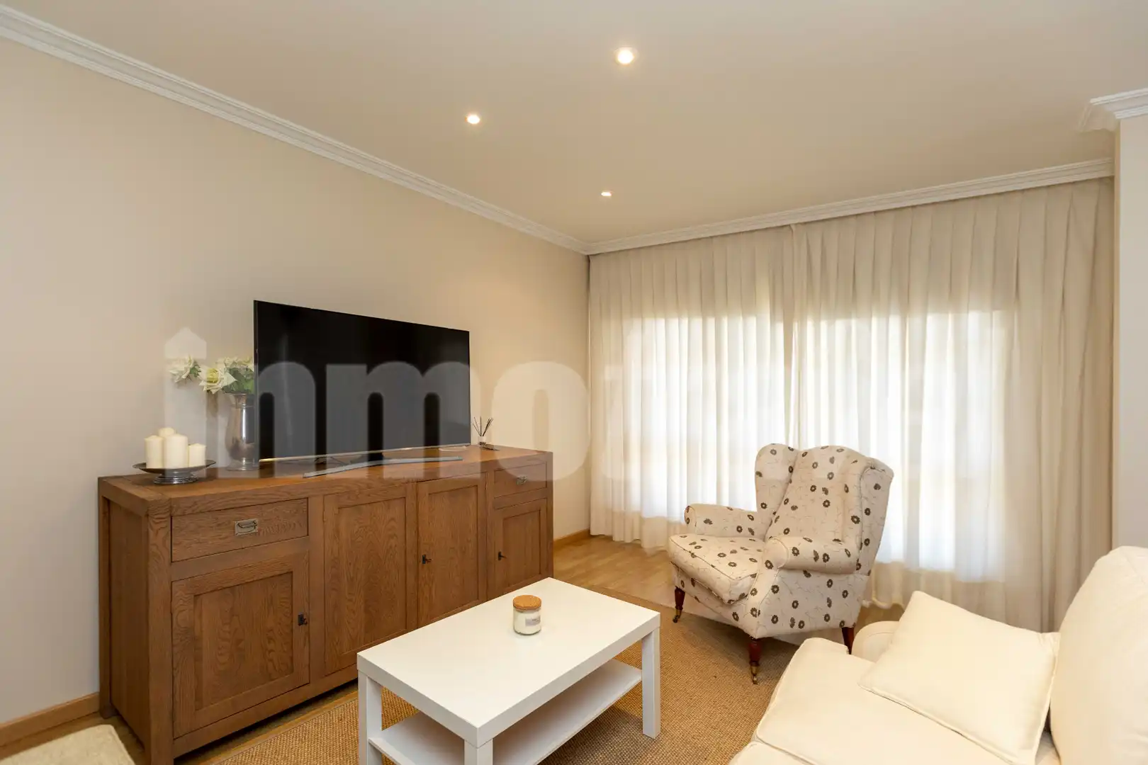 Sala d'estar de Casa adosada de lloguer en Sanxenxo amb Jardí privat, Terrassa i Moblat