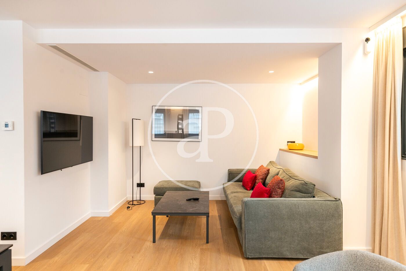 Sala d'estar de Pis de lloguer en  Barcelona Capital amb Aire condicionat, Calefacció i Moblat