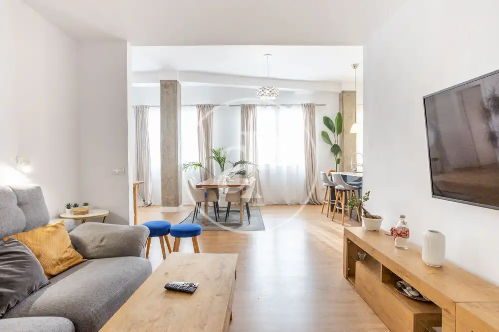 Wohnzimmer von Wohnung zur Miete in Valencia mit Klimaanlage, Terrasse und Möbliert