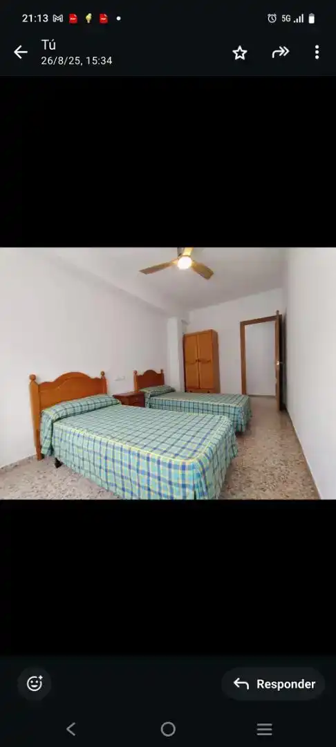 Schlafzimmer von Wohnung zur Miete in Sueca mit Klimaanlage und Balkon