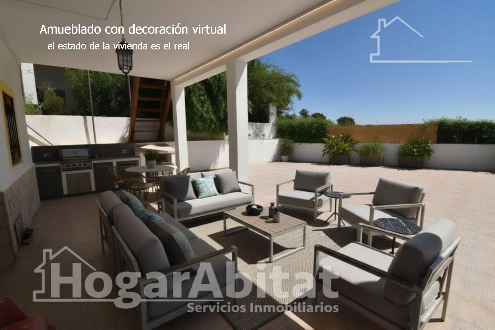 Terrassa de Casa o xalet en venda en Guadassuar amb Aire condicionat, Jardí privat i Terrassa