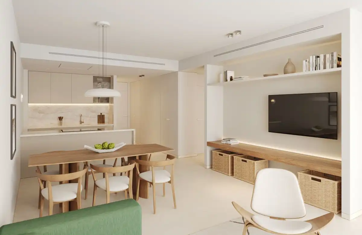 Sala de estar de Apartamento en venta en Estepona con Aire acondicionado y Piscina comunitaria