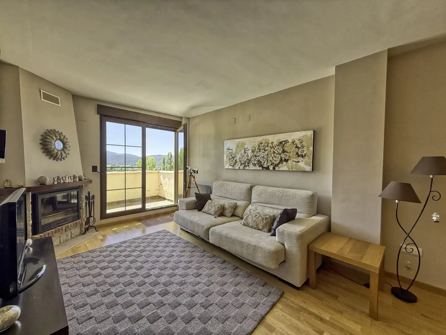 Sala de estar de Ático en venta en Alcalá de la Selva con Calefacción y Terraza
