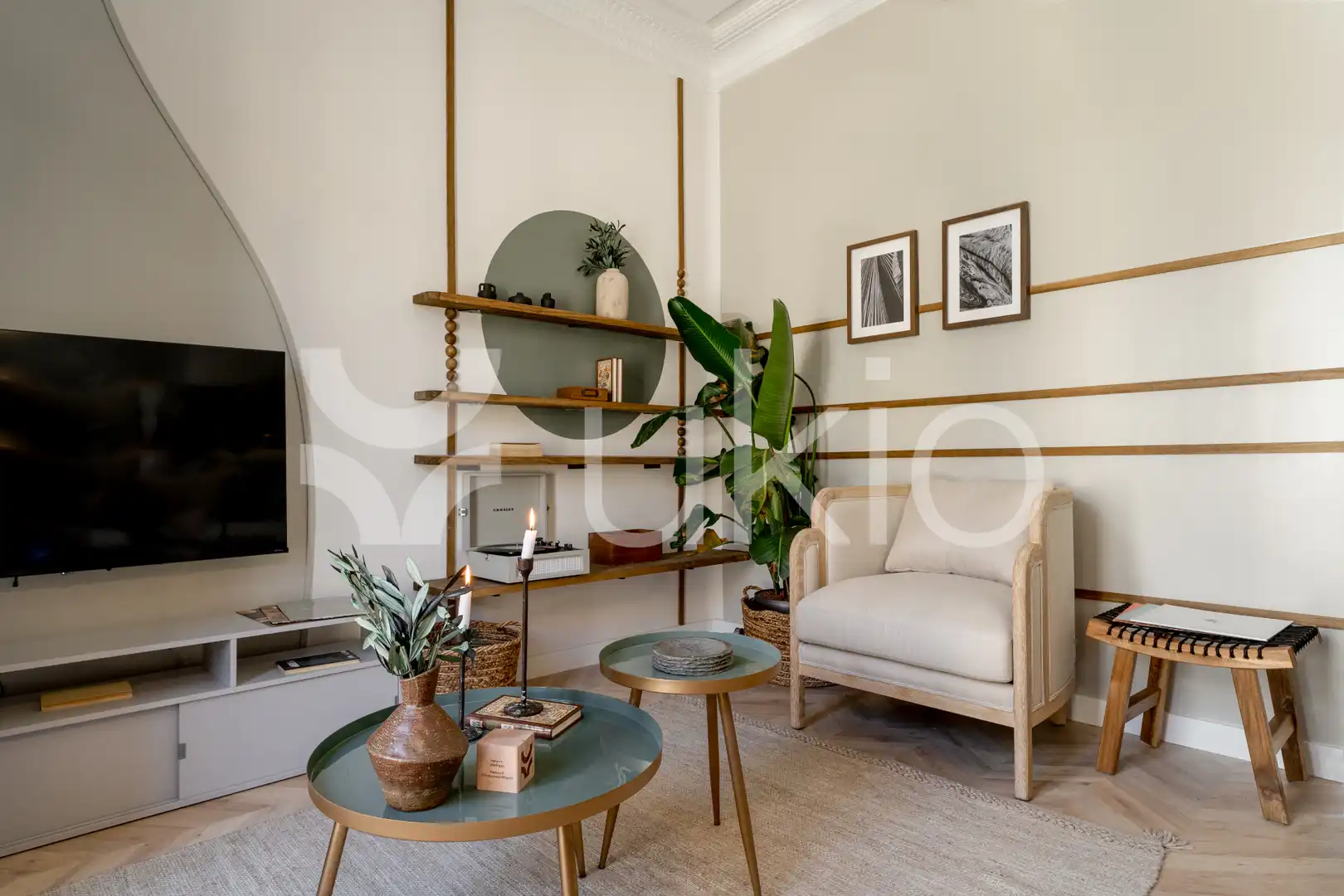 Sala d'estar de Apartament de lloguer en Madrid amb Aire condicionat, Calefacció i Moblat