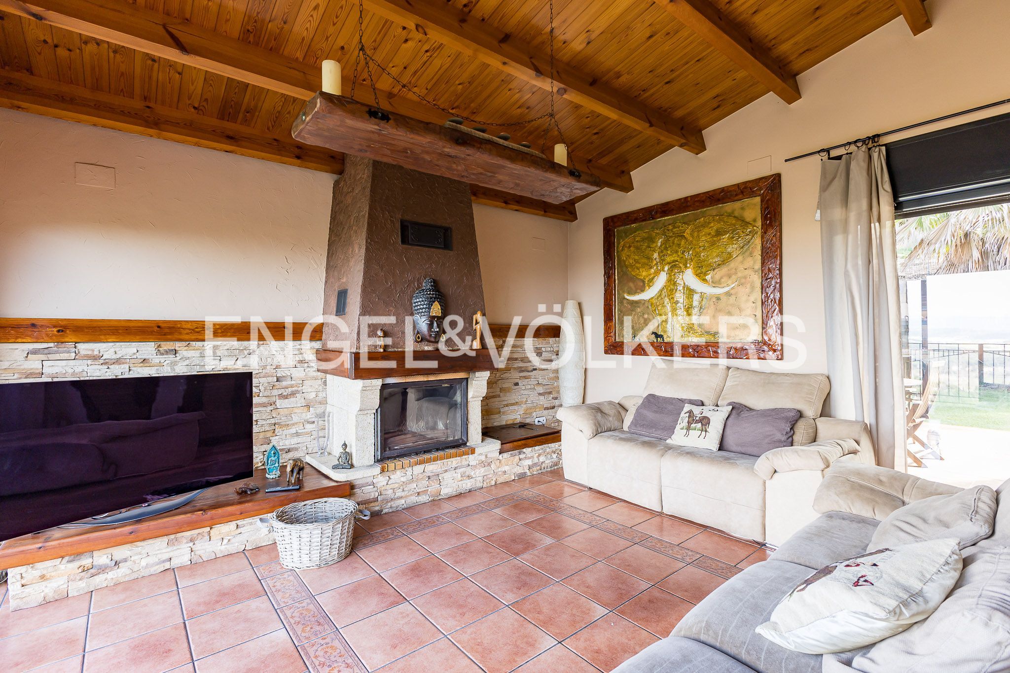 Sala d'estar de Casa o xalet en venda en Vilanova del Vallès amb Aire condicionat, Calefacció i Jardí privat