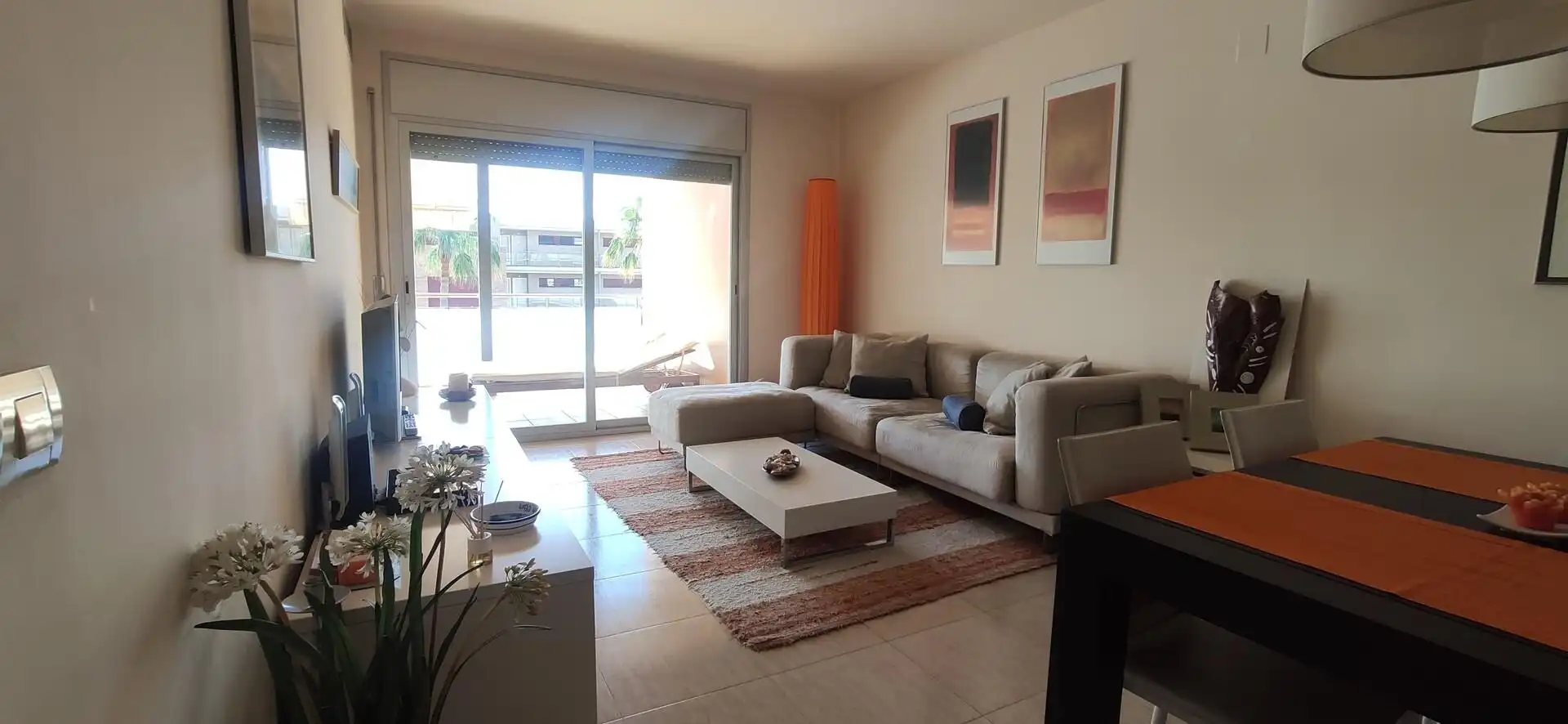 Living room of Flat for rent in La Ràpita  with Terrace and Furnished