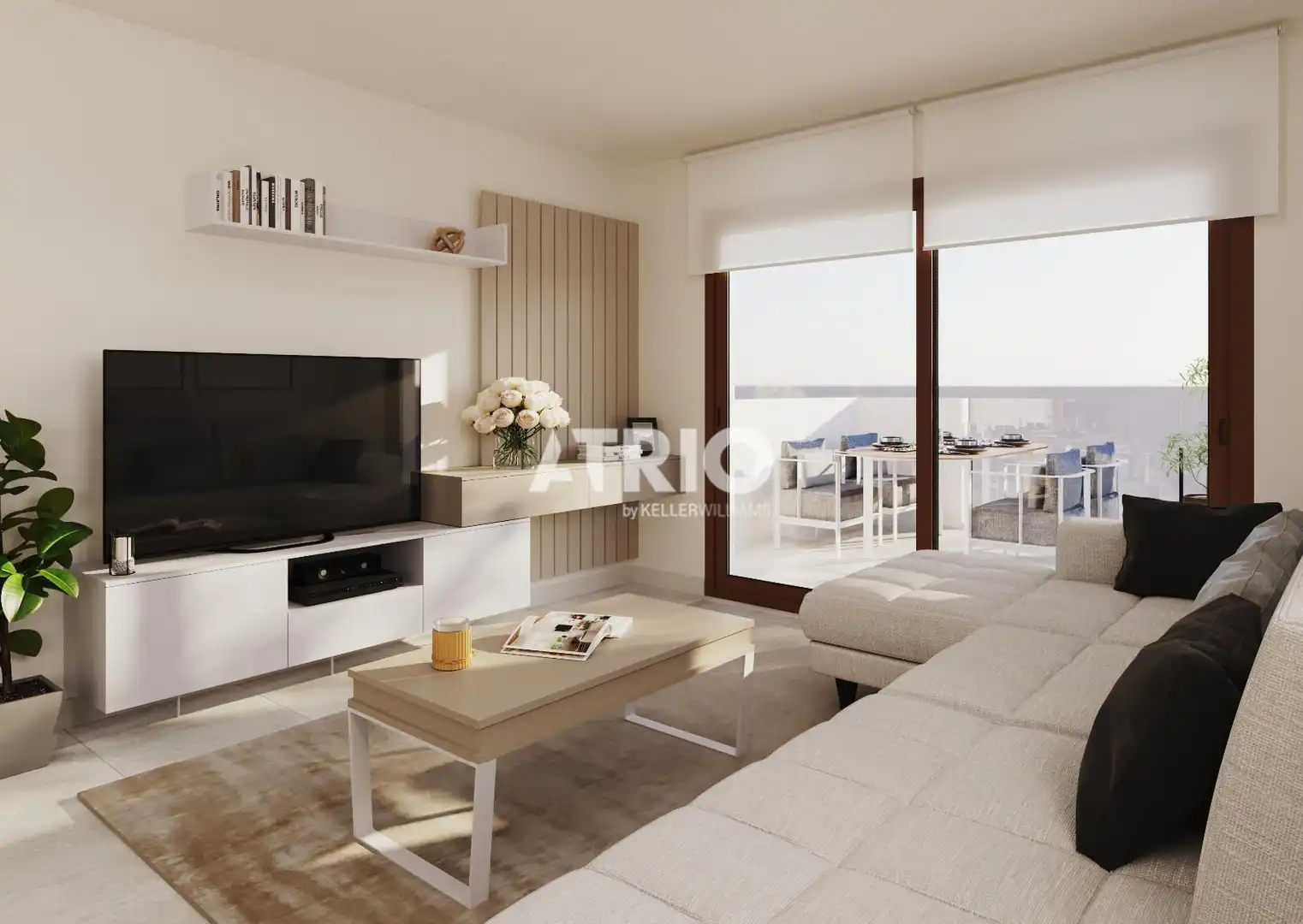 Wohnzimmer von Wohnung zum Verkauf in Capdepera mit Klimaanlage, Privatgarten und Terrasse