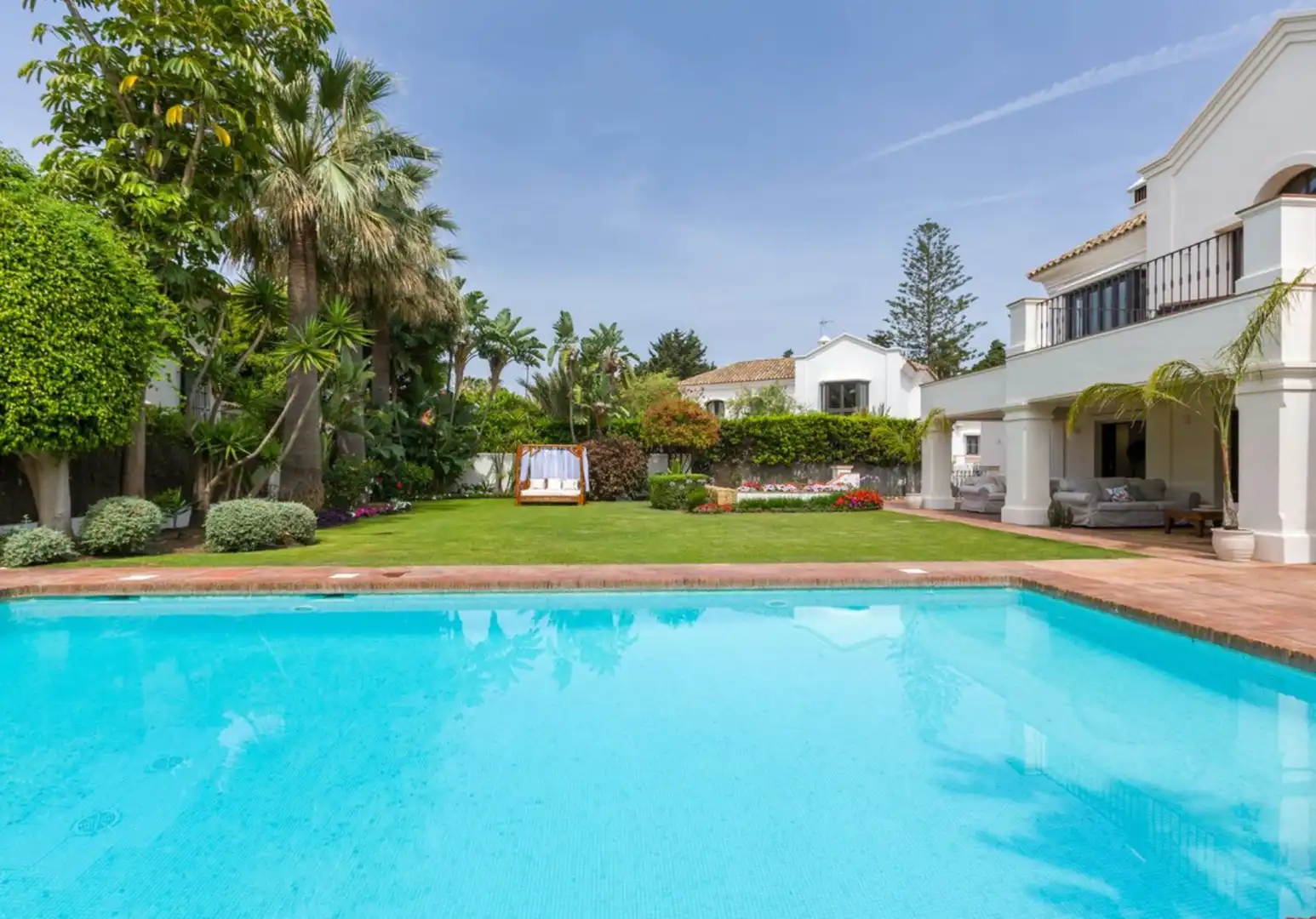 Jardí de Casa o xalet de lloguer en Marbella amb Aire condicionat, Terrassa i Piscina