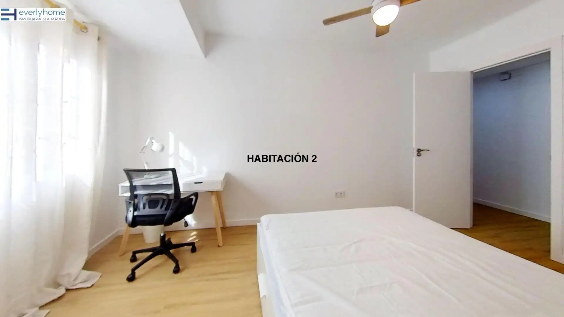 Schlafzimmer von Wohnung zur untervermieten in Valencia mit Terrasse, Möbliert und Balkon