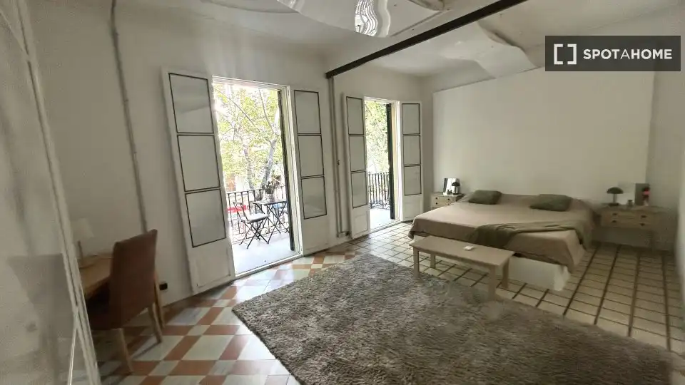Bedroom of Flat for share in  Palma de Mallorca  with Air Conditioner, Terrace and Furnished