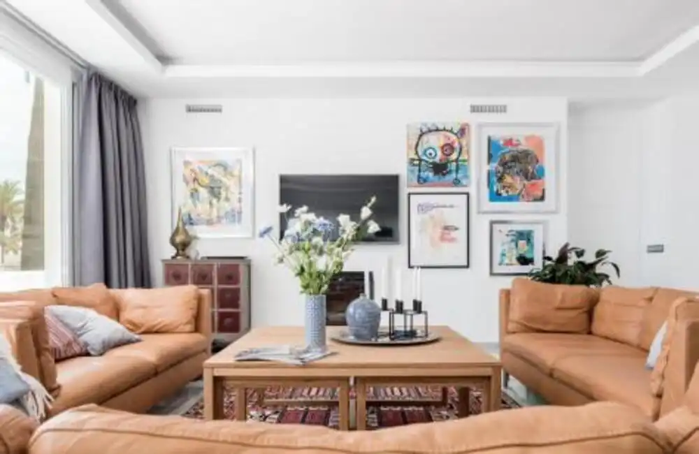 Living room of Apartments for rent in Marbella  with Private garden, Terrace and Swimming Pool