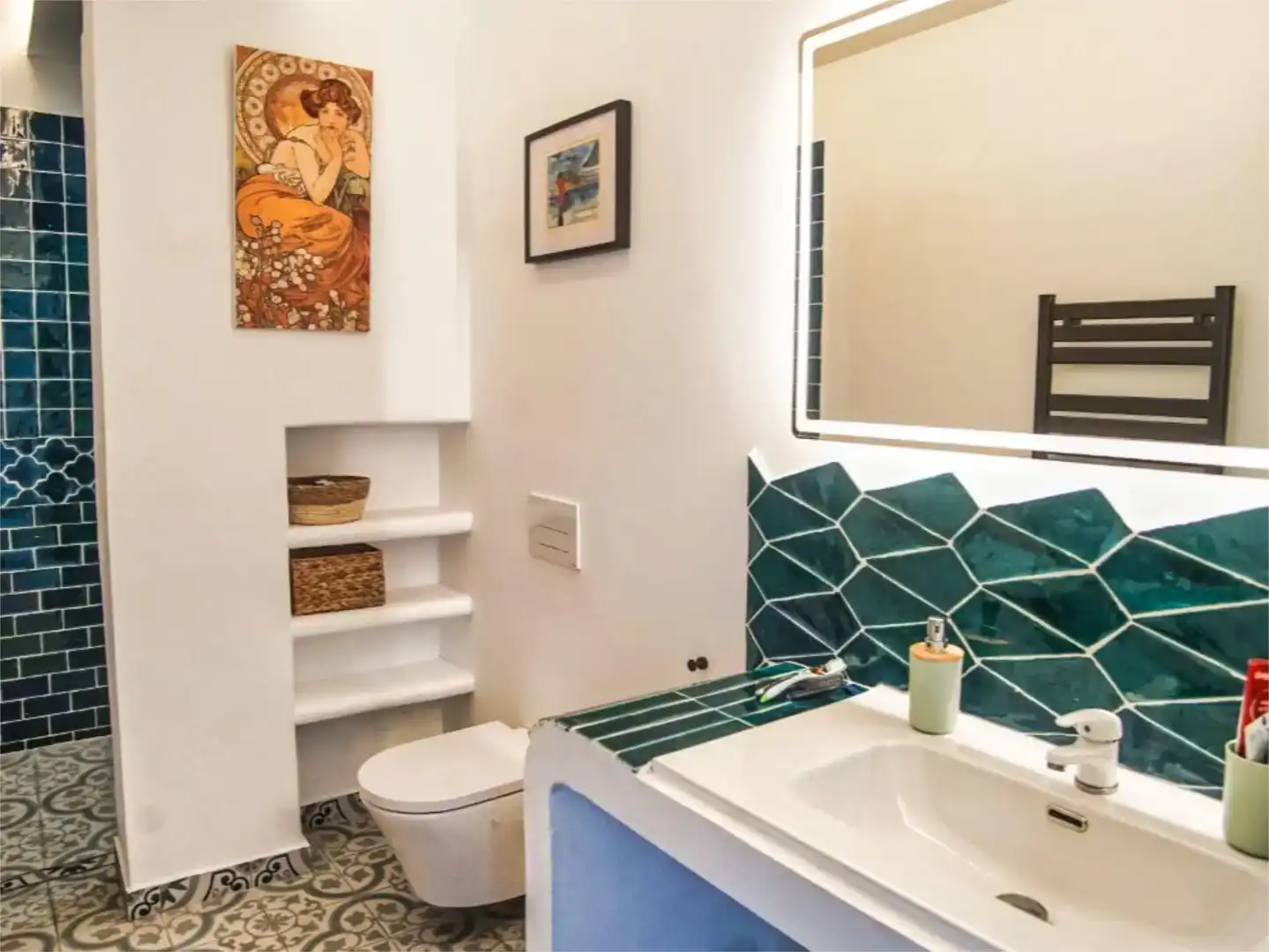 Bathroom of Flat for sale in Oliva  with Air Conditioner, Private garden and Storage room
