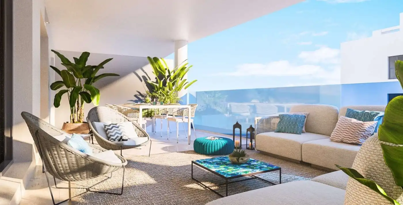 Terraza de Piso en venta en Mijas con Aire acondicionado, Calefacción y Jardín privado