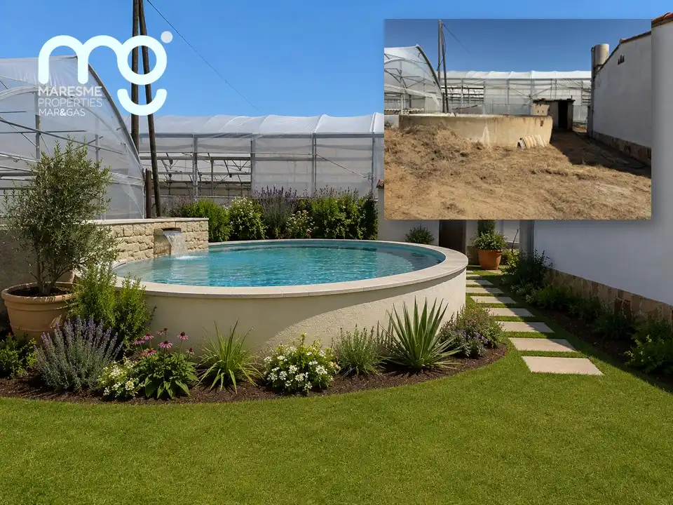 Piscina de Finca rústica en venta en Vilassar de Mar con Jardín privado y Alarma