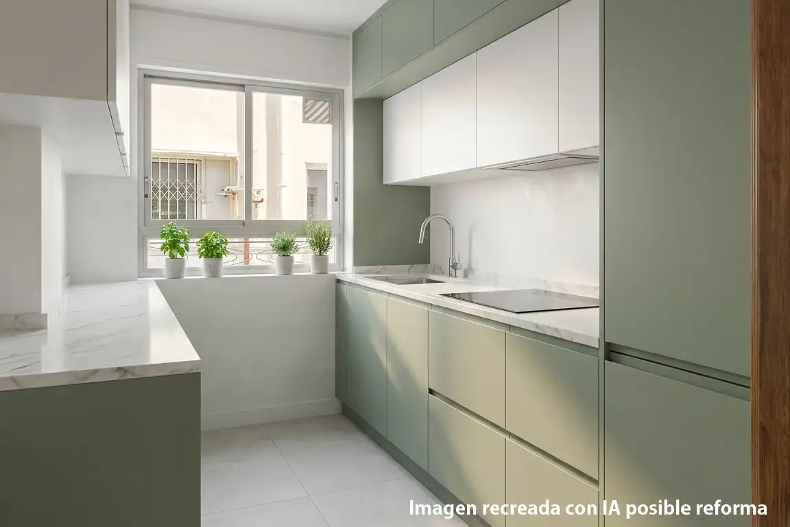 Küche von Dachboden zum Verkauf in Madrid mit Klimaanlage, Heizung und Parkett