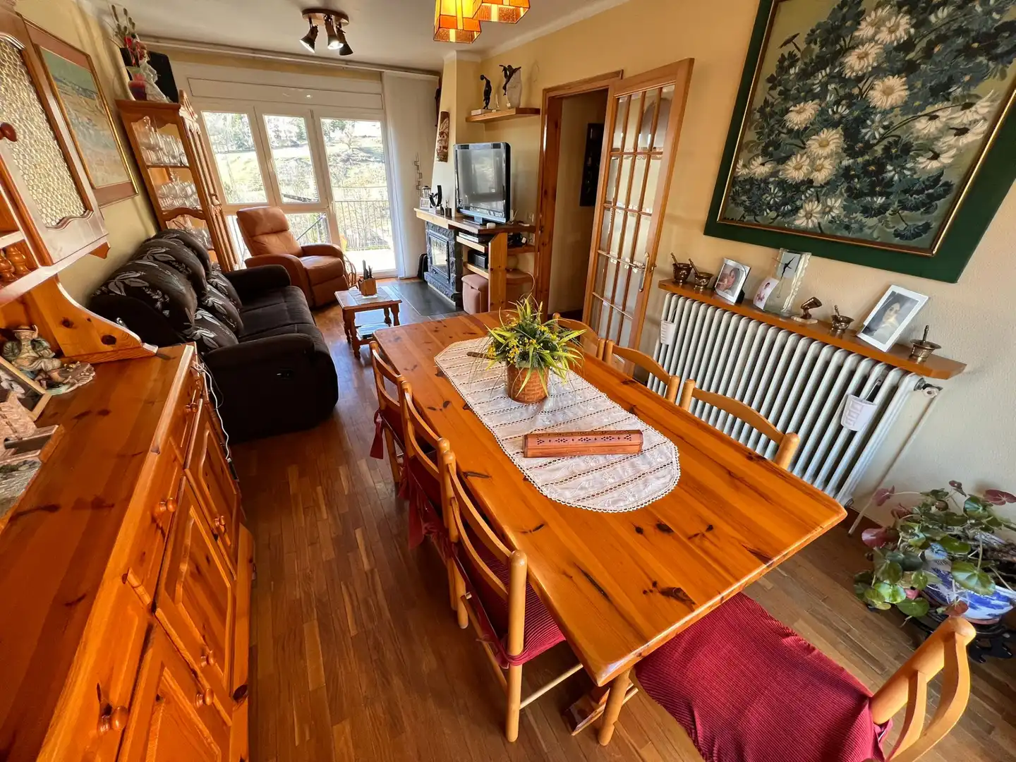 Dining room of Detached homes for sale in Sant Pau de Segúries  with Heating, Parquet flooring and Terrace