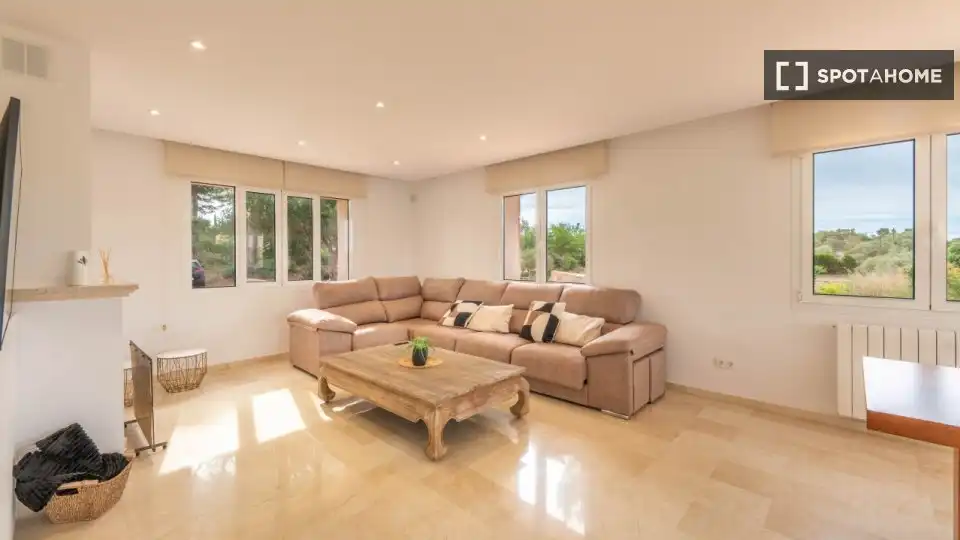 Living room of Apartments for share in  Palma de Mallorca  with Air Conditioner, Terrace and Furnished