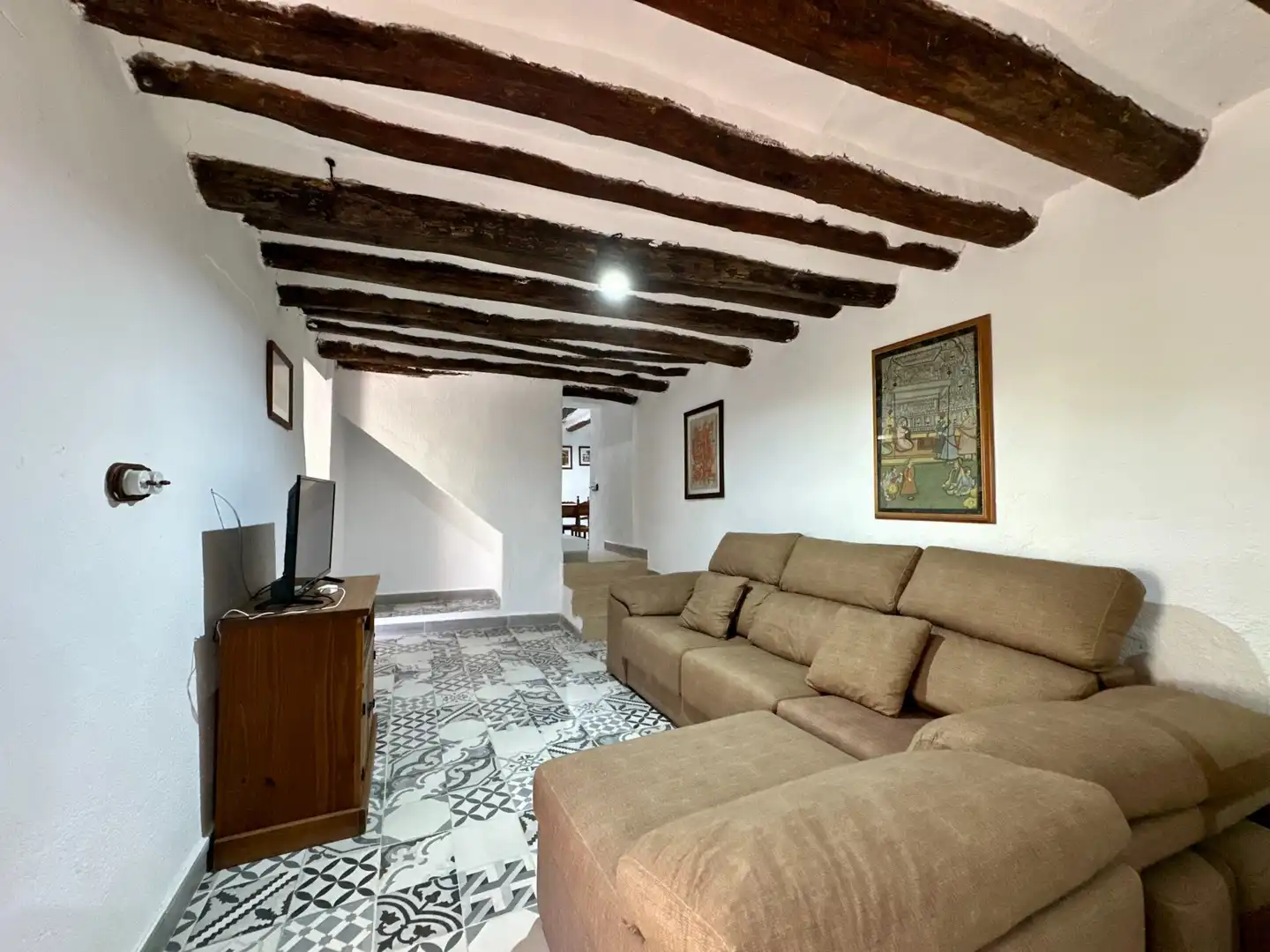 Sala d'estar de Finca rústica en venda en Sierro amb Aire condicionat, Calefacció i Jardí privat