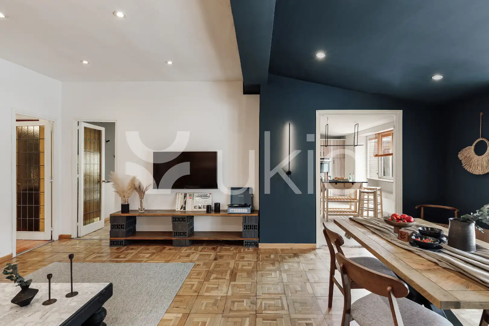 Sala de estar de Apartamento de alquiler en Barcelona con Aire acondicionado, Calefacción y Terraza