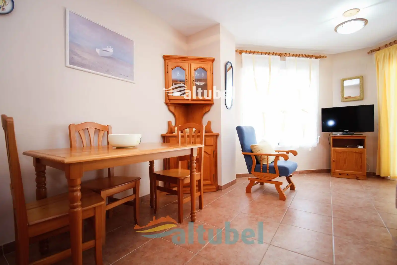 Menjador de Apartament en venda en Peñíscola / Peníscola amb Terrassa, Piscina i Moblat