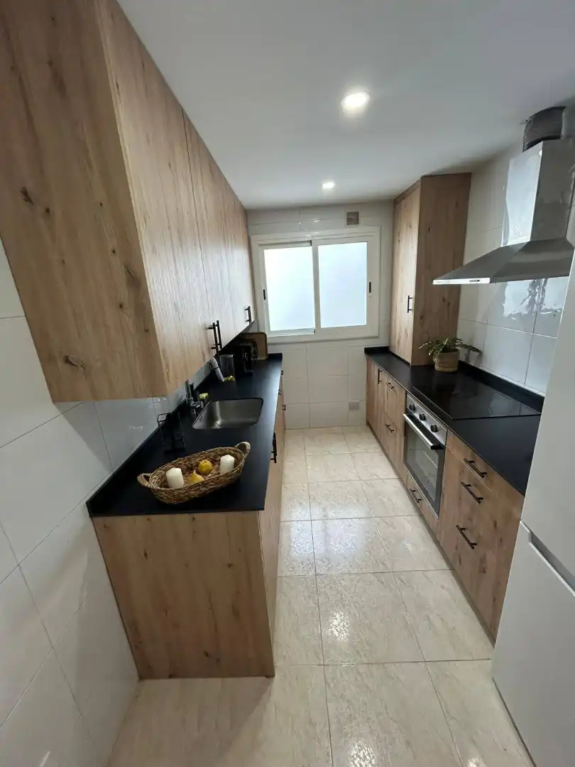 Kitchen of Flat for rent in Cunit  with Air Conditioner, Terrace and Furnished