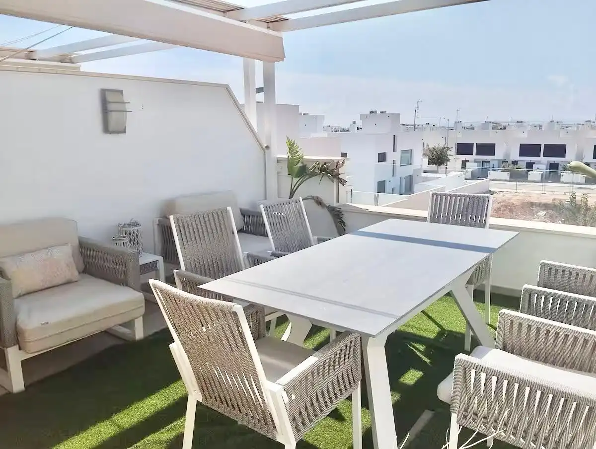 Terrace of Houses for rent in Pilar de la Horadada  with Air Conditioner, Heating and Parquet flooring