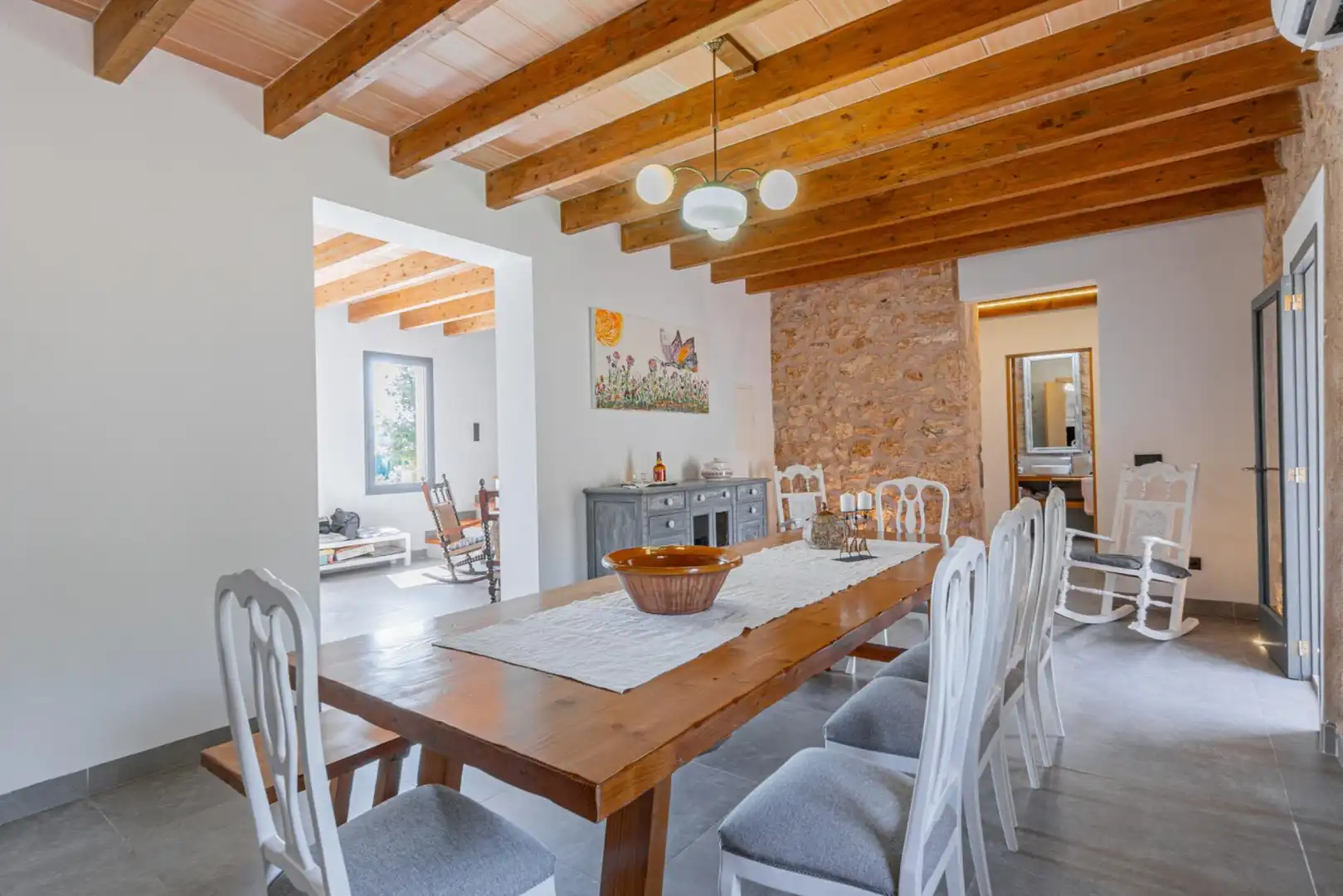 Esszimmer von Country house zur Miete in Manacor mit Klimaanlage, Heizung und Privatgarten