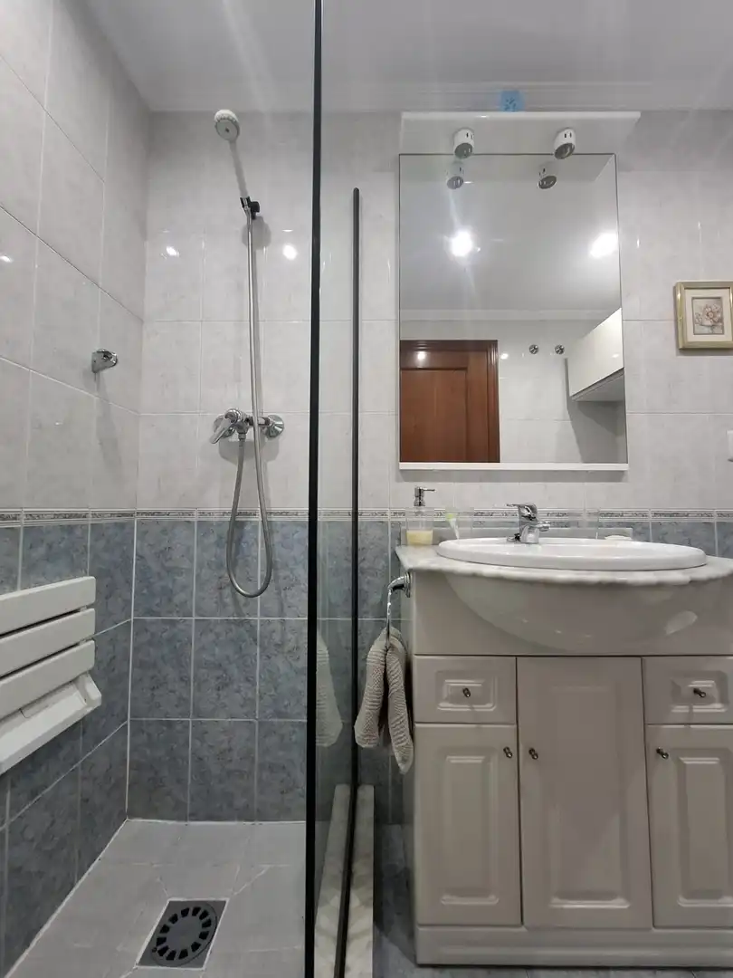 Bathroom of Flat for rent in Gijón   with Heating, Parquet flooring and Furnished