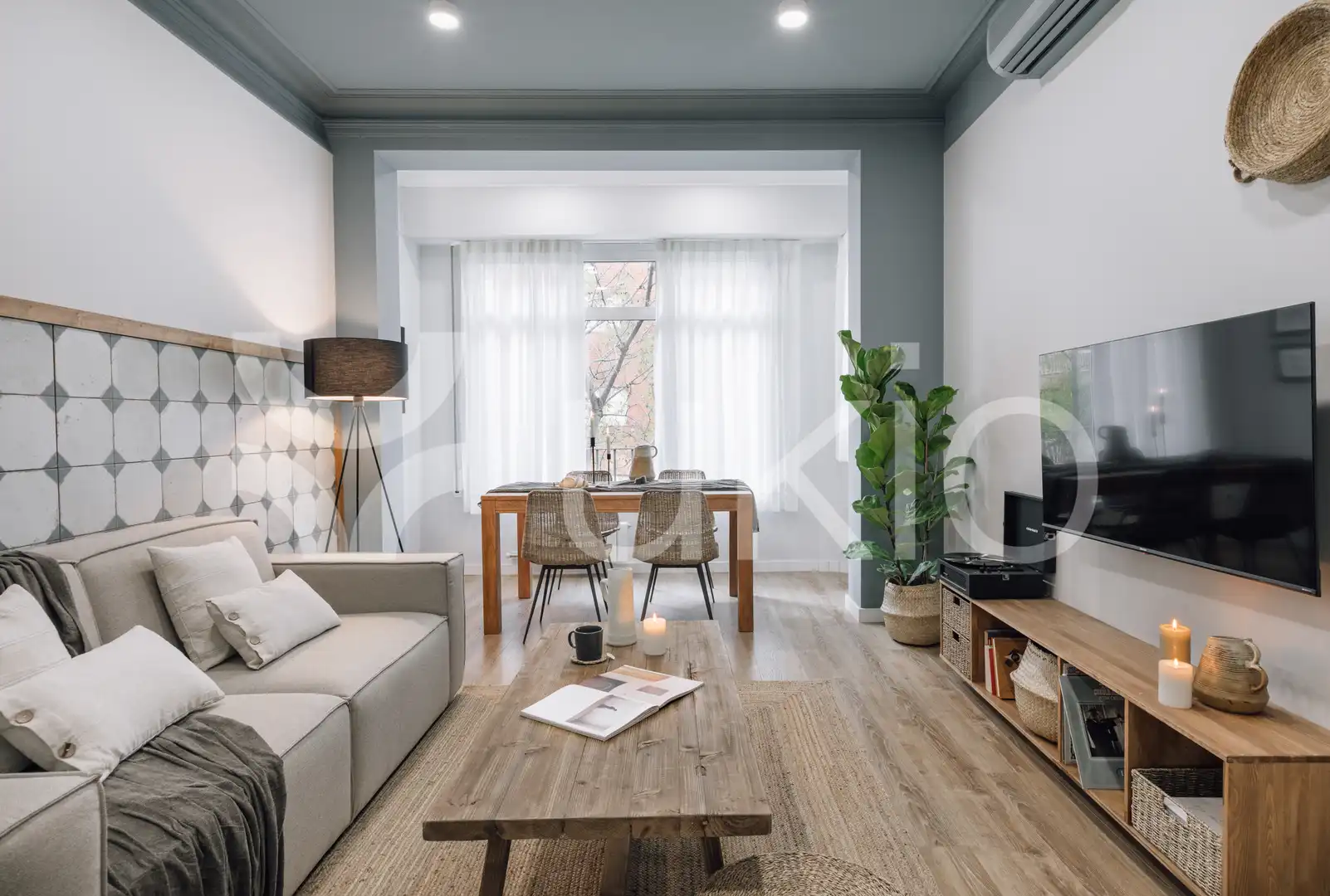 Sala d'estar de Apartament de lloguer en Barcelona amb Aire condicionat, Calefacció i Moblat