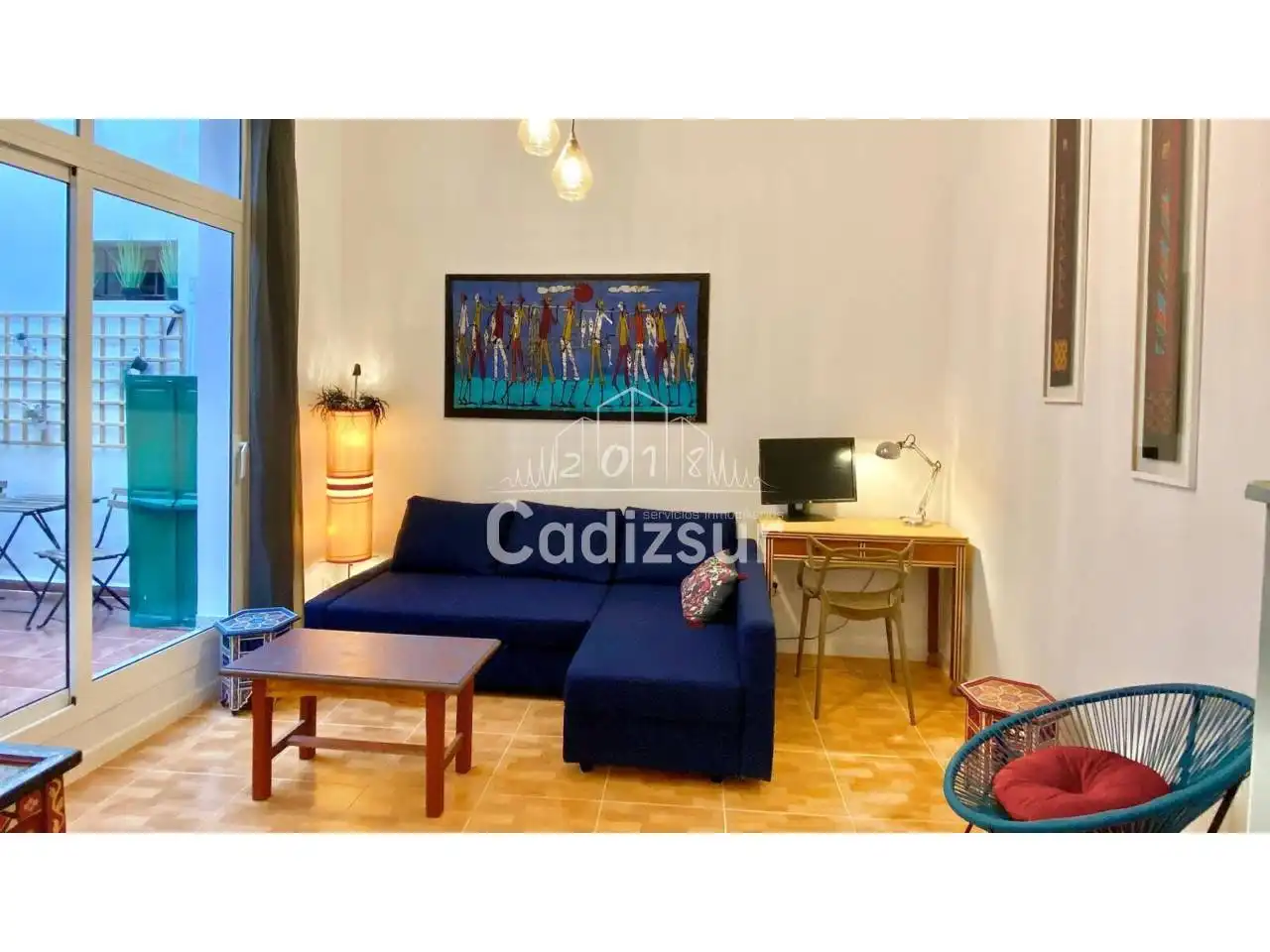 Sala de estar de Piso de alquiler en Cádiz con Amueblado