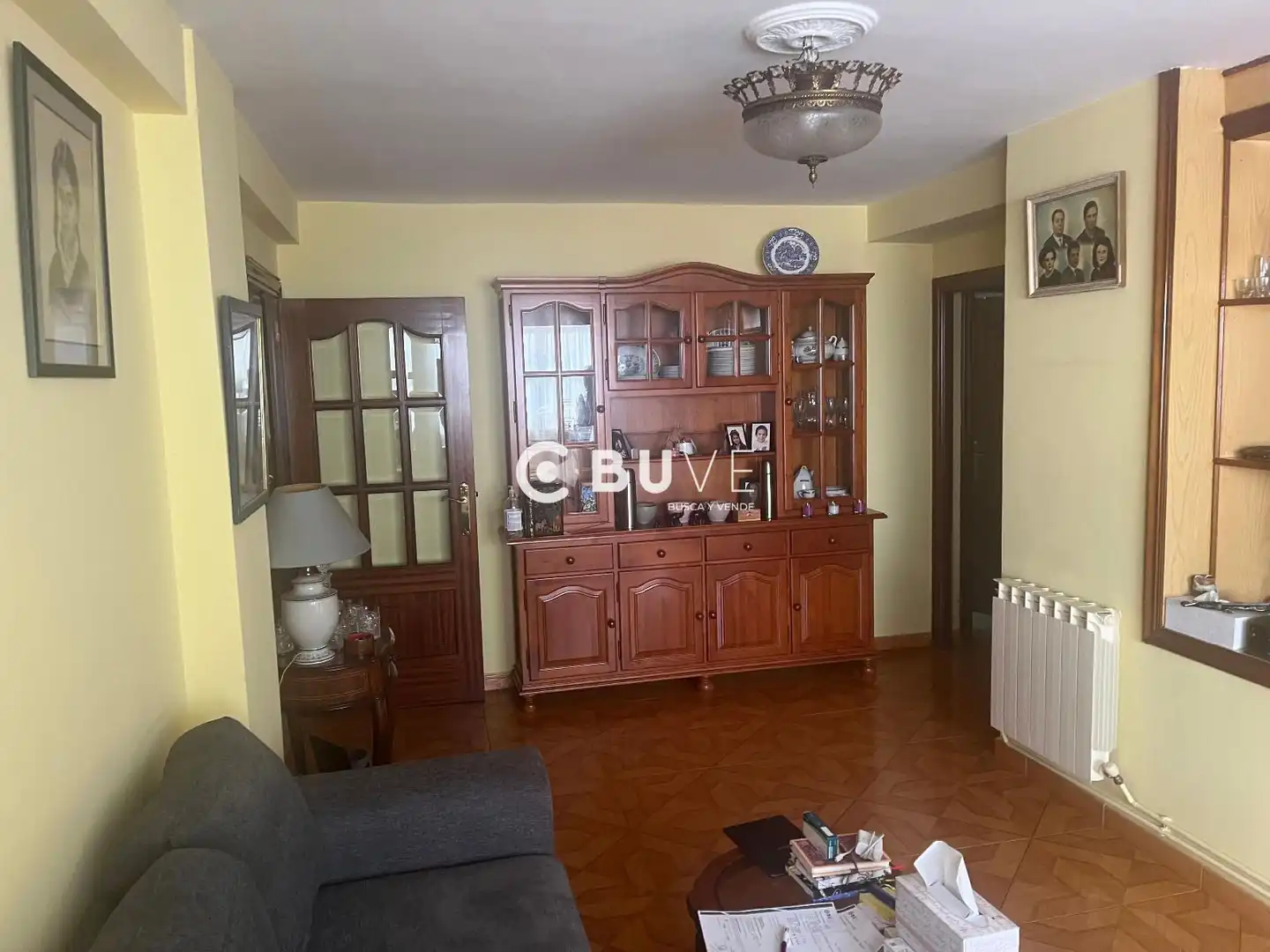 Living room of Flat for sale in Ferrol  with Heating, Terrace and Furnished