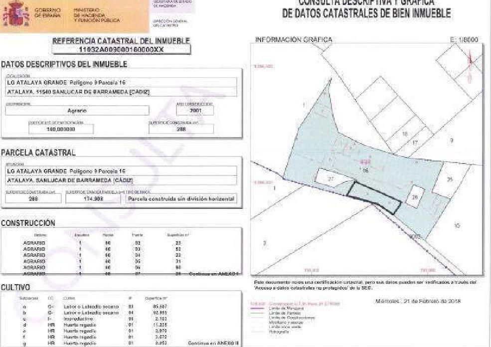 Land for sale in Sanlúcar de Barrameda