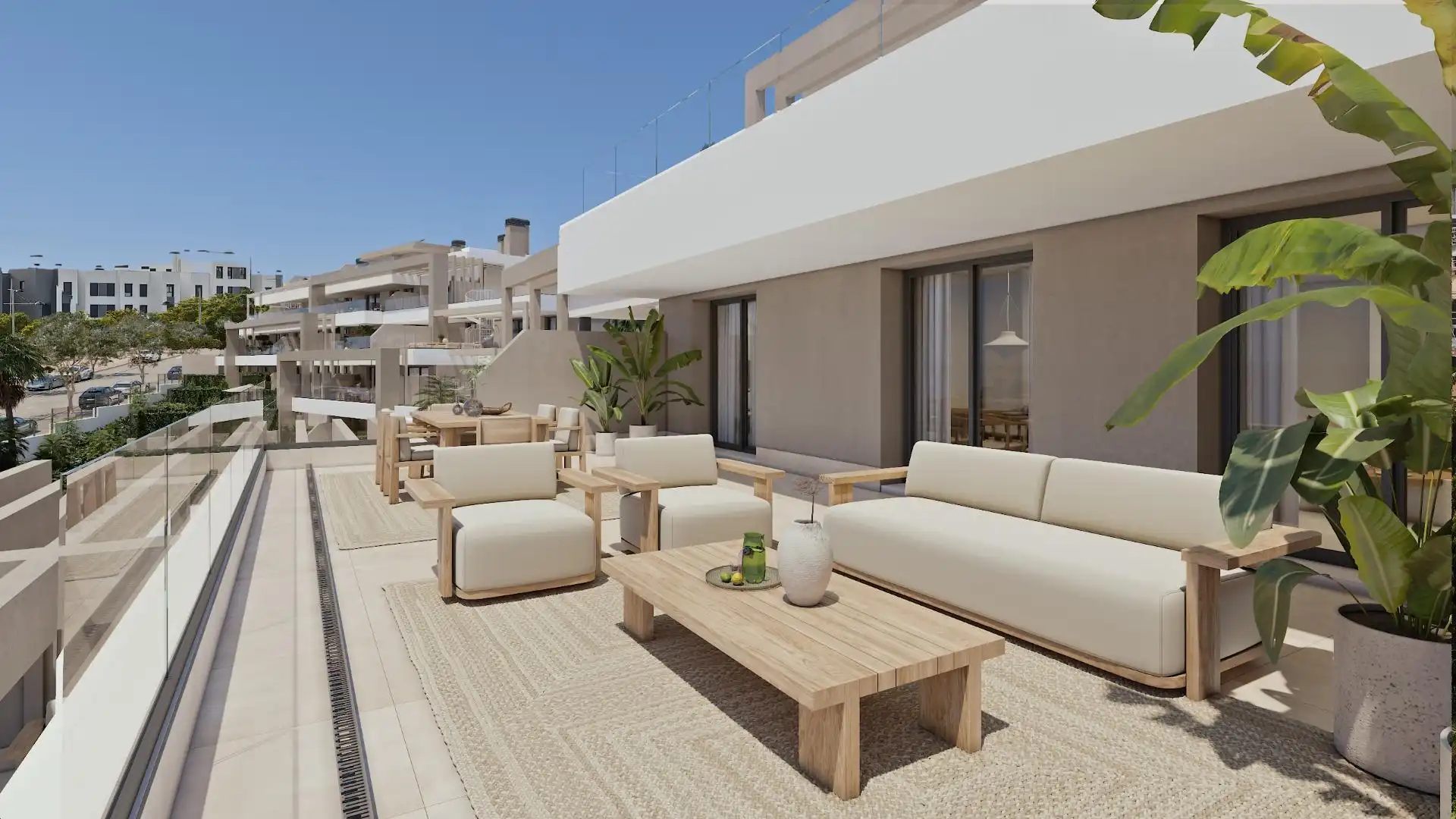 Terraza de Apartamento en venta en Estepona con Aire acondicionado, Jardín privado y Terraza