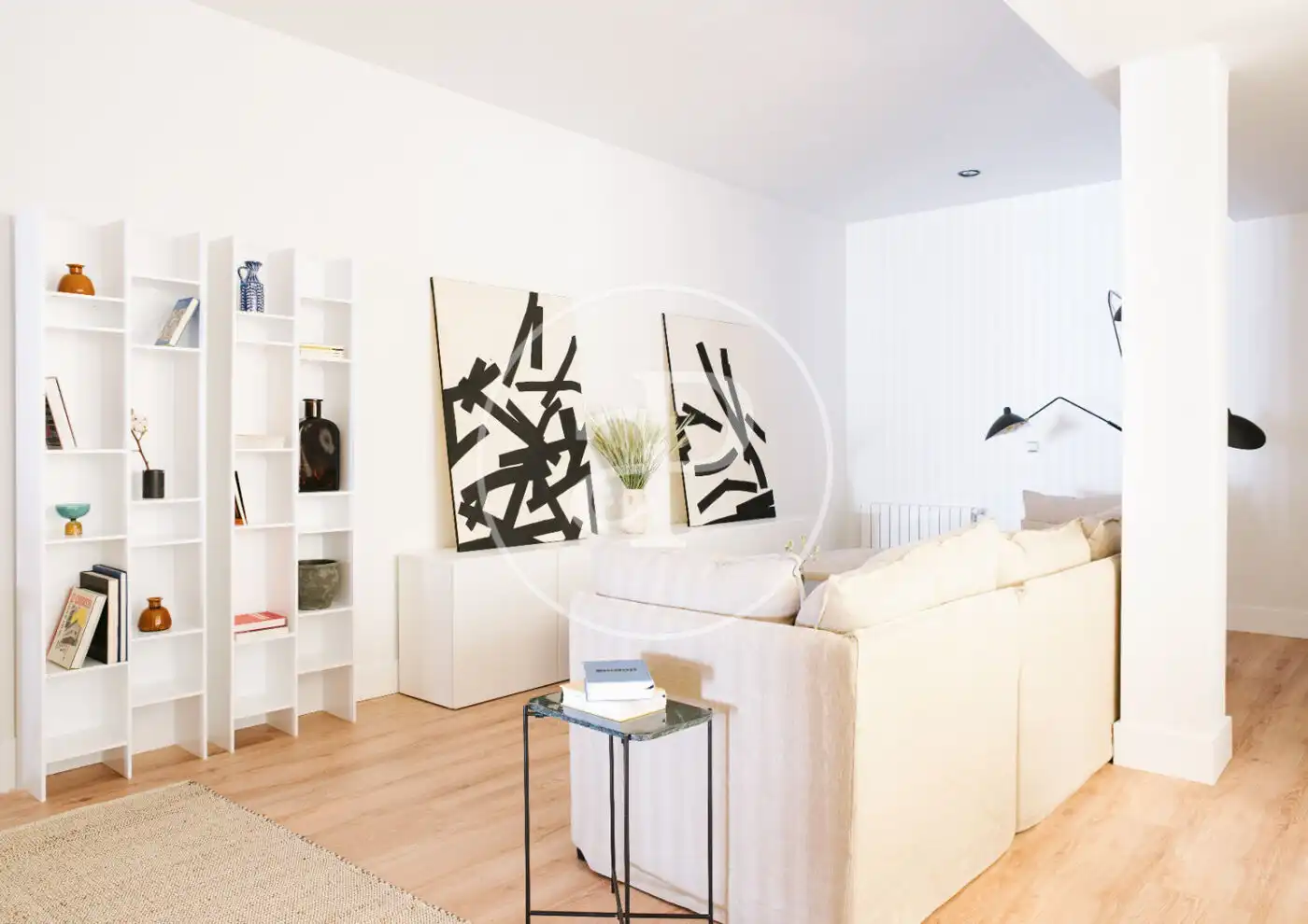 Wohnzimmer von Wohnung zur Miete in Madrid mit Klimaanlage, Heizung und Möbliert