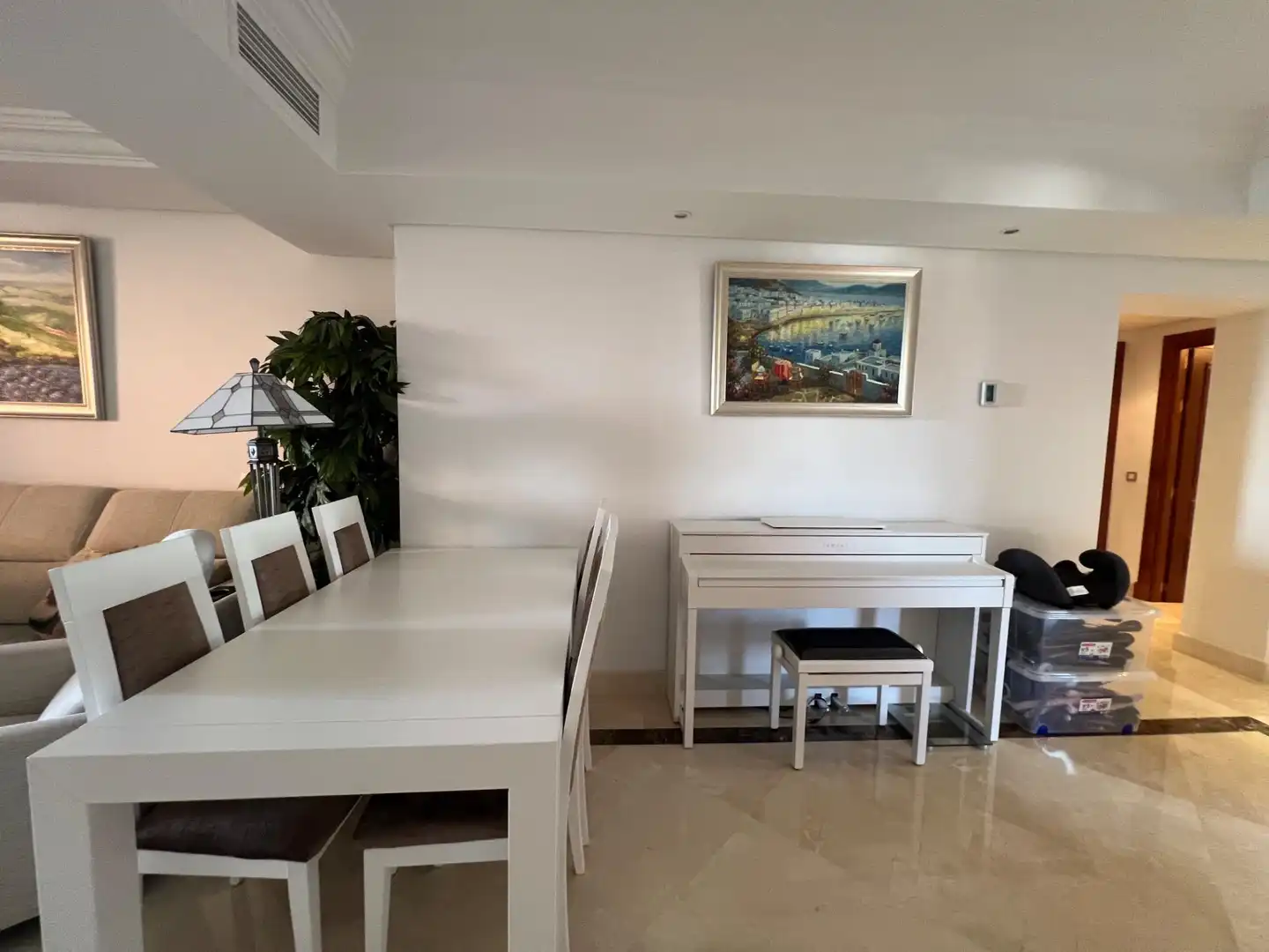Dining room of Flat for sale in Estepona  with Air Conditioner, Private garden and Terrace
