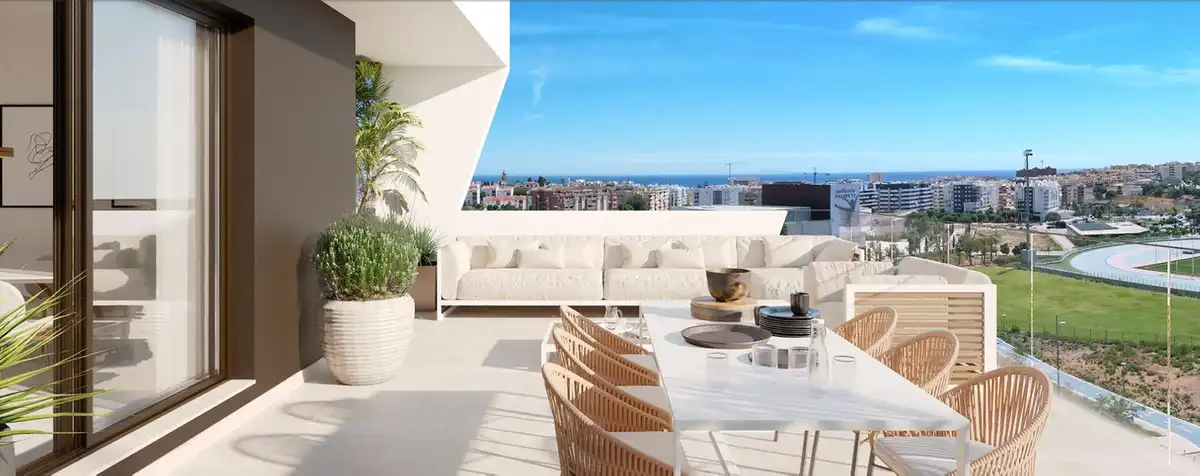 Terrasse von Wohnungen zum Verkauf in Estepona mit Klimaanlage, Terrasse und Abstellraum