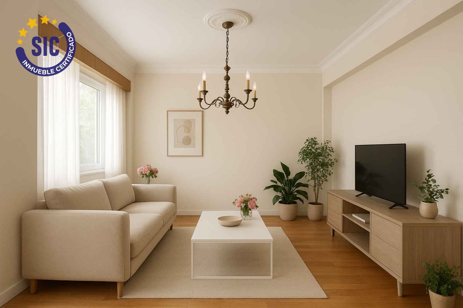Living room of Flat for sale in  Valencia Capital  with Air Conditioner and Balcony
